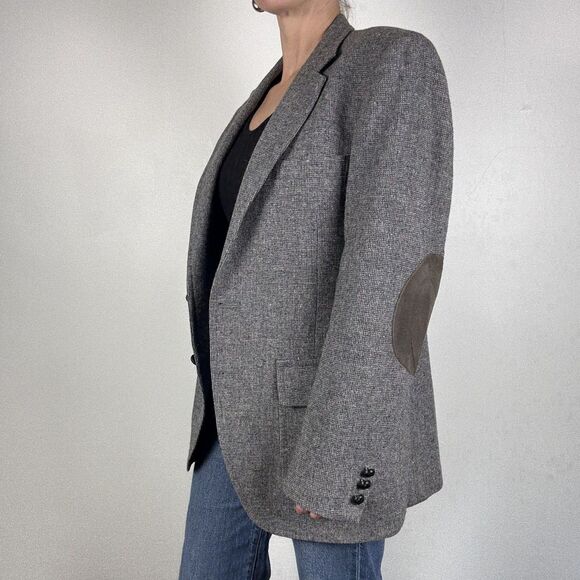 Vintage 70s 80s Academia Sears Roebuck Men's Power Blazer with Elbow Patches - Picture 4 of 14